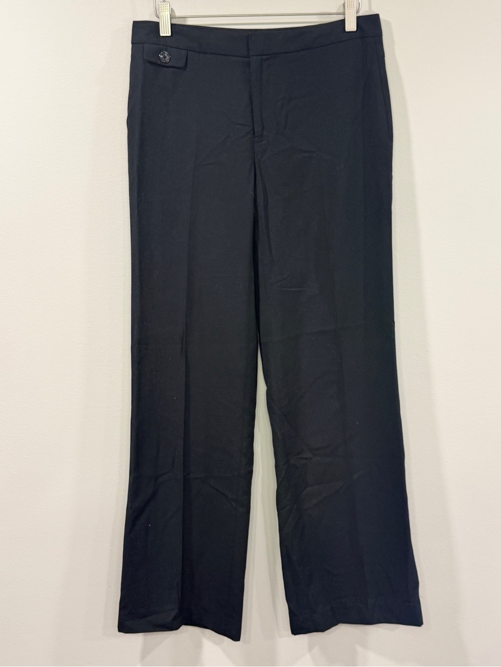 Merona Womens Black Wool Blend Wide Leg Dress Trousers Size 4